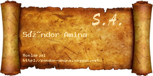 Sándor Amina névjegykártya
